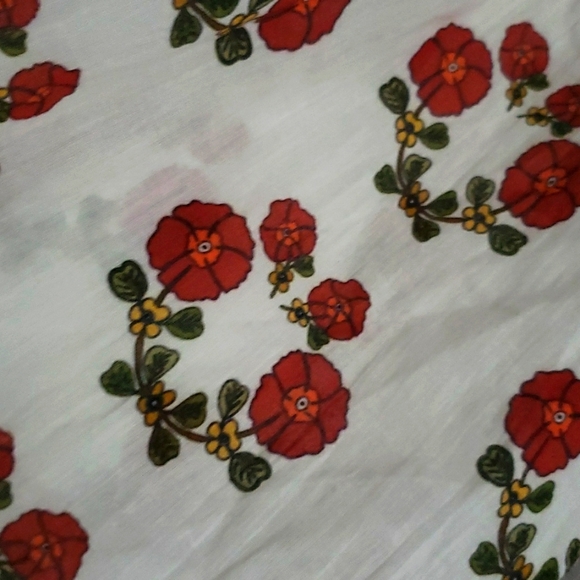 CAROLINA K. Floral design eyelet embroidered ruffled blouse Sz S - Picture 3 of 7